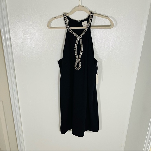 NEW Anthropologie Maeve Sleeveless Rhinestone Cutout Mini Dress Wedding Party - Picture 2 of 11